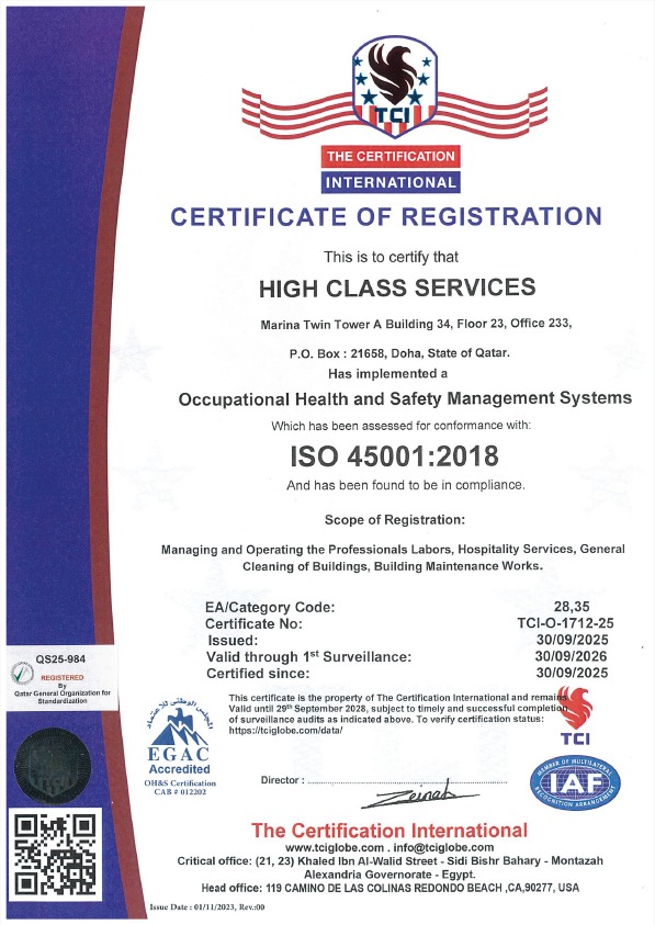 ISO 45001 Certificate